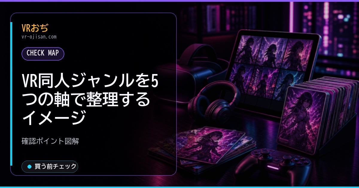 VR同人ジャンルを5つの軸で整理するイメージ